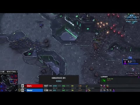 Elazer vs. Dark ZvZ - Semi-finals - WCS Global Finals 2016 - StarCraft II