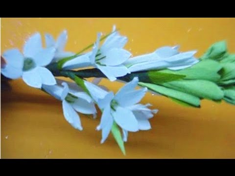 How to make Paper flower Tuberose / Rajnigandha (Flower # 40)