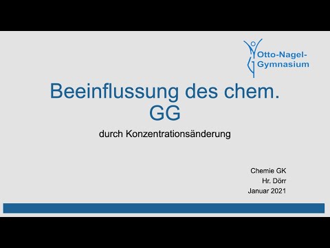 Beeinflussung des chem.  GG durch Konzentrationsänderung