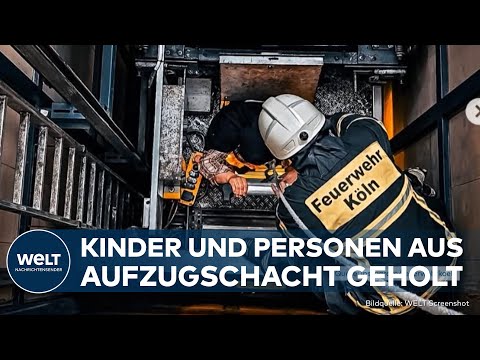 Video Thumbnail: KÖLN: Feuerwehr rettet Kinder und Erwachsene aus defektem Aufzug in Nippes!
