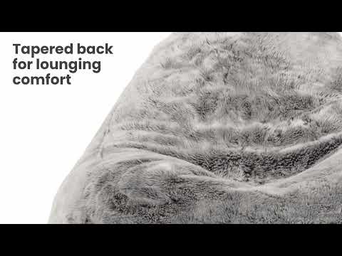 Zitzak Lounger Dream grijs - velours - 105 x 51 x 130 cm