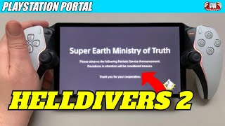 Helldivers 2 on the Sony PS5 PlayStation Portal
