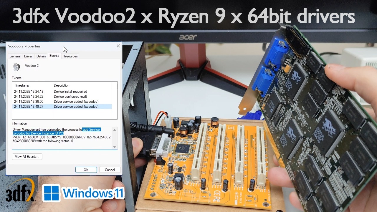 Voodoo2 on modern hardware: Running with a Ryzen 9 and 32/64bit drivers - YouTube
