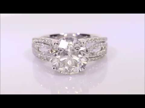 5.65 ctw Diamond Engagement Ring - Round Cut H SI3 | BigDiamondsUSA
