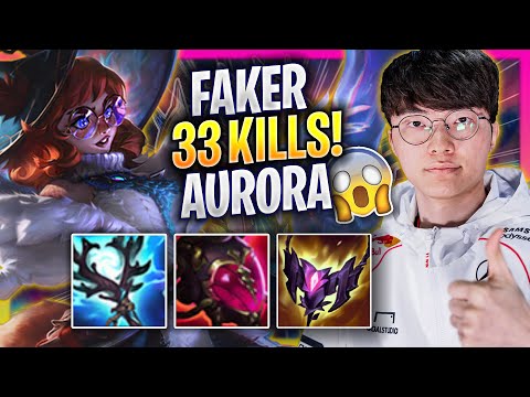 FAKER LITERALLY GOD MODE WITH AURORA IN NEW SEASON! *33 KILLS* - T1 Faker Plays Aurora MID vs Corki!