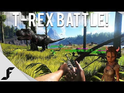T-Rex Battle! - Ark Survival Evolved Gameplay Episode 5