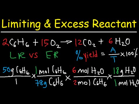 Stoichiometry - Limiting & Excess Reactant, Theoretical & Percent Yield - Chemistry