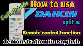 How to use daikin ac remote control function demo in English