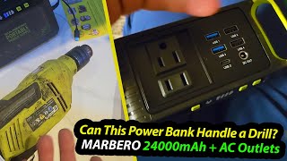 MARBERO Portable Power Station with AC Outlets for Camping & Emergency Fast Charging with Lights
