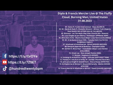 Diplo & Francis Mercier Live @The Fluffy Cloud, Burning Man, United States 31.08.2023 with tracklist