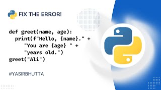 Python Function Quiz #74 Fix the TypeError in Arguments: A Coding Challenge | Python for Beginners