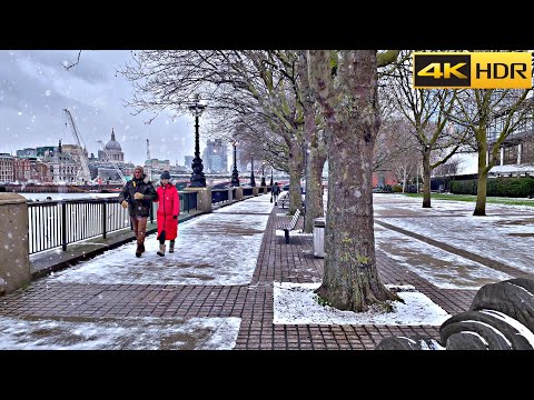 ☃️ 3 HOURs of London Snow Walk ❄️ The Best of Snowfall in London [4K HDR]