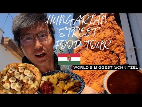 HUNGARIAN STREET FOOD TOUR 🇭🇺 - WORLD'S LARGEST SCHNITZEL, Goulash, Langos in Budapest, Hungary!