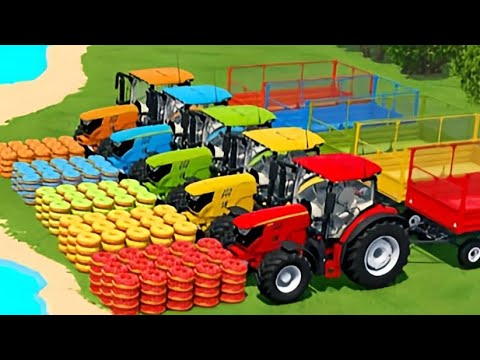 LOAD AND TRANSPORT MINI DONUTS WITH JOHN DEERE TRACTORS - Farming Simulator 22