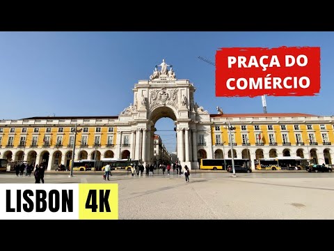 LISBOA, PORTUGAL 🇵🇹 [4K] Praça do Comércio — Passeio a pé