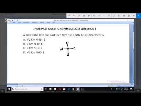 JAMB PAST QUESTION PHYSICS 2018 QUESTION 1 Displac