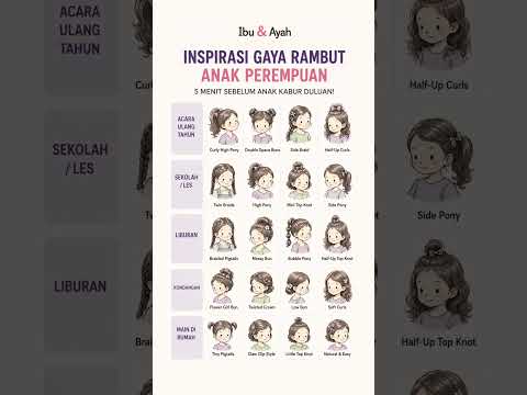 20 Gaya Rambut Anak Perempuan 5 Menit Sebelum Anak Kabur Duluan #ibudanayah