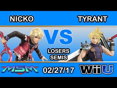 MSM 87 - 2S FAD | Nicko (Shulk) Vs. Tyrant (Cloud, Sheik) Losers Semis - Smash Wii U