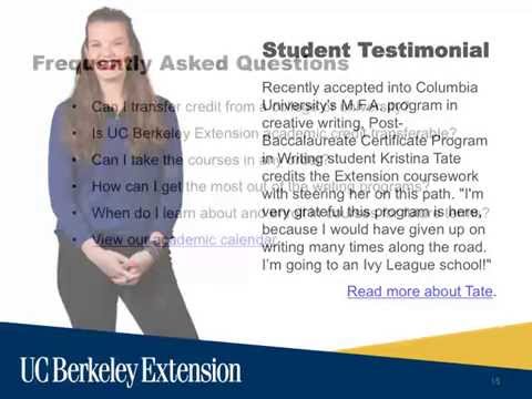 Writing Programs Online Information Session Video