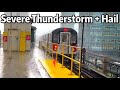 ⁴ᴷ⁶⁰ Severe Hail at the Queensboro Plaza Subway Station on the 7 and N lines in NYC