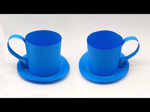 Copo de papel faça você mesmo com pires - Copo de papel artesanal - Pires de origami
