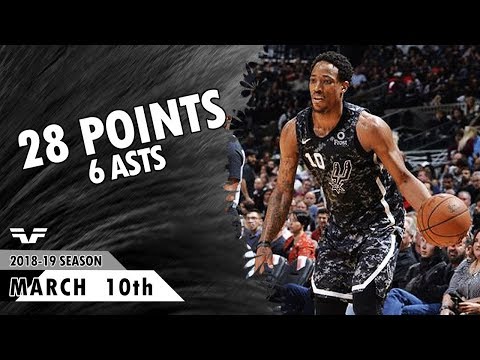 Demar DeRozan - 2019.03.10 - Spurs vs Bucks - 28 Pts, 6 Asts