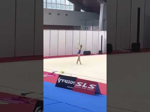 Stiliana Nikolova training hoop one week before 2022 world championships in Sofia.