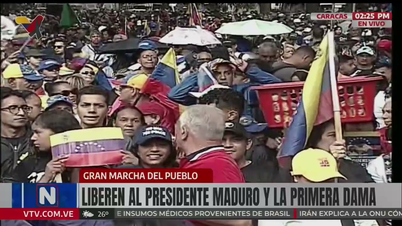 Cobertura de marchas este sábado en Venezuela exigiendo liberación de Maduro y Cilia Flores