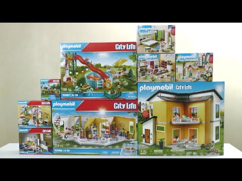 Playmobil unboxing : The modern house (2022) - 9266, 9268, 9269, 9271, 70986, 70987... 70990