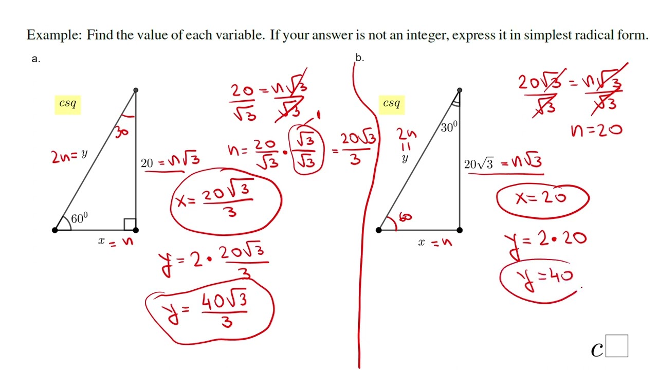 Special Right Triangles