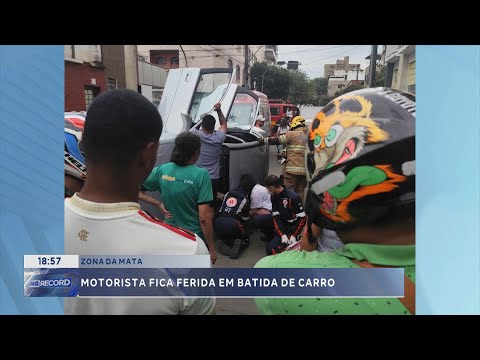 Zona da Mata: Motorista fica ferida em batida de carro em Manhuaçu.