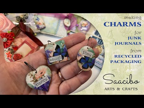 Making Charms for Junk Journals from Recycled Packaging #diycharms
