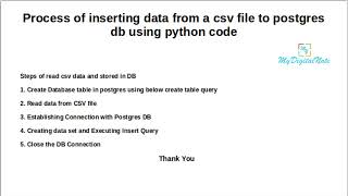 How to store CSV data in Postgres database using python