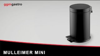 Poubelle - Mini - 5L - 180x290x180mm - avec pédale - Noir - Acier inoxydable