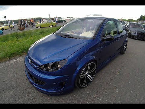 PEUGEOT 206 TUNING SHOW CAR BLUE COLOUR  BMW M WHEELS P 206 RC WALKAROUND