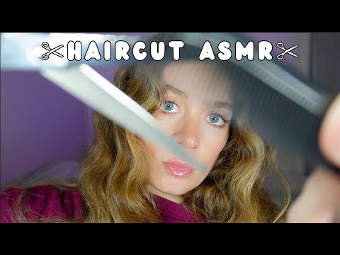 ASMR - HAIRCUT (personal attention, hairplay, soft whispers, hair brushing/clipping/cutting)