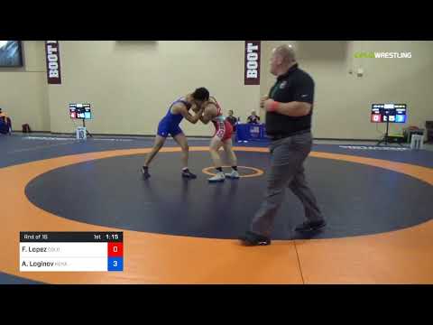 2018 Marine Corps US Open/UWW Junior Greco Roman 87 Rnd Of 16 - Faustin Lopez (Colo) Vs. Artem Log