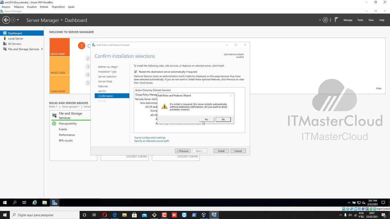Instalação do Active Directory no Windows Server 2019