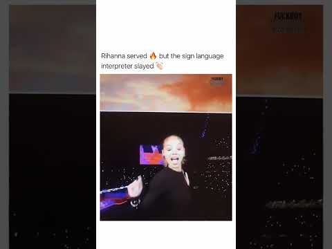 #Rihanna #SuperBowl Performance | #ASL interpreter went crazy ????
