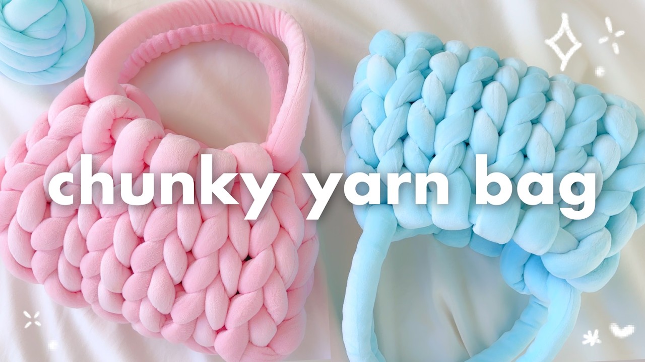 I learned how to make this CHUNKY YARN BAG in just 1 day! 🌸