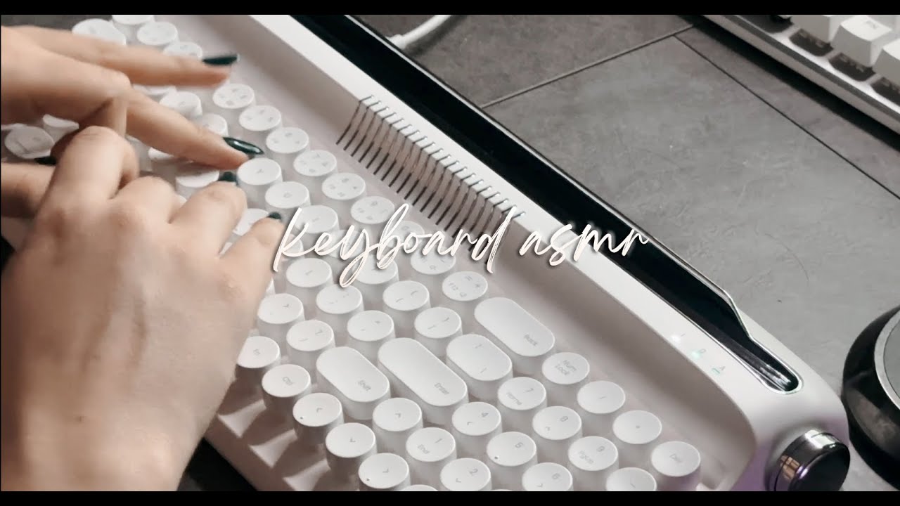 asmr keyboard tapping (no talking, fireplace sounds on background) #yunziikeyboard