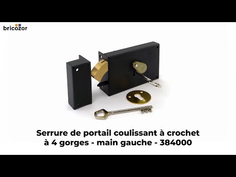 Serrure de portail coulissant à crochet à 4 gorges - 384000 JPM