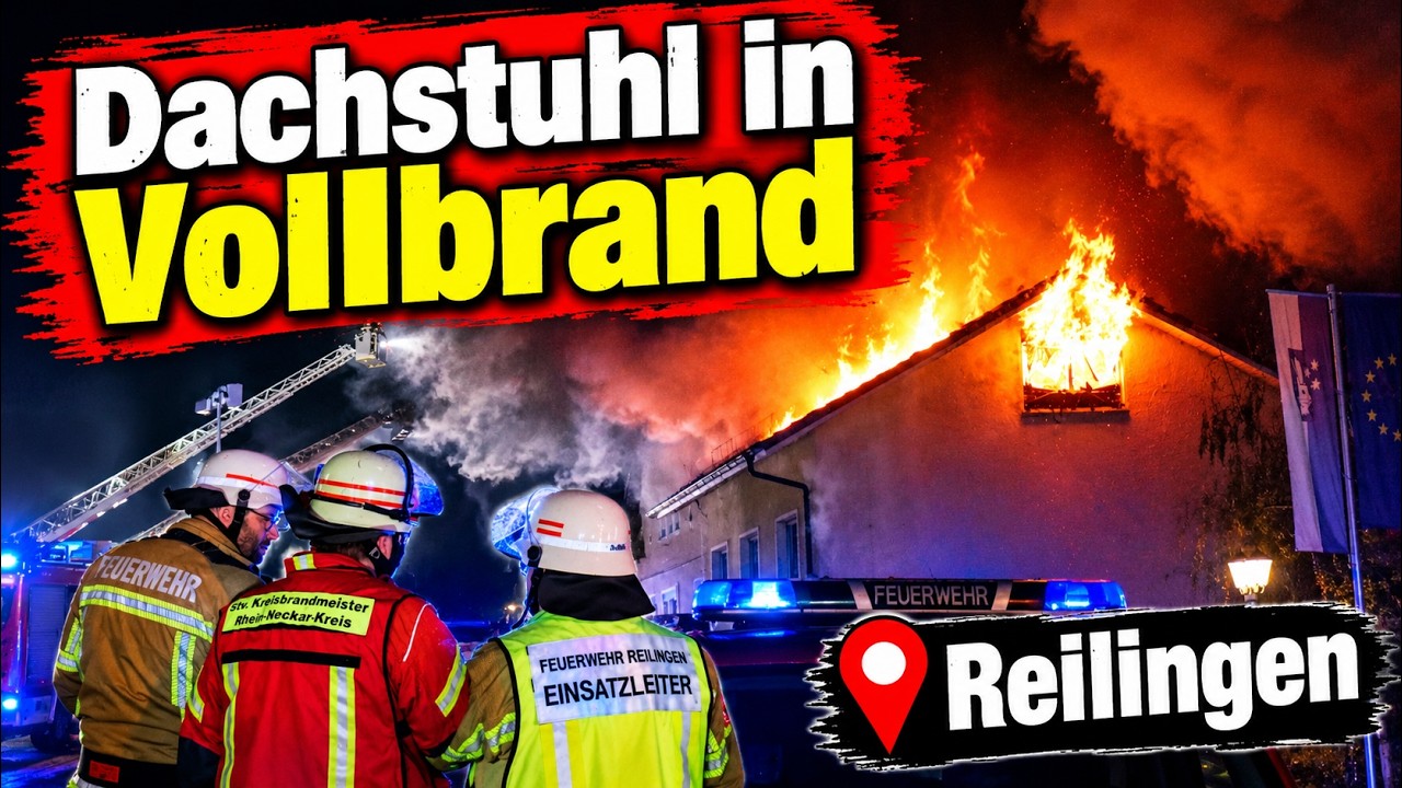 Dachstuhl steht in Reilingen  in Vollbrand – Schaden in sechsstelliger Höhe