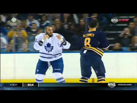 David Broll vs Cody McCormick fight Toronto Maple Leafs vs Buffalo Sabres 9/21/13 NHL Hockey