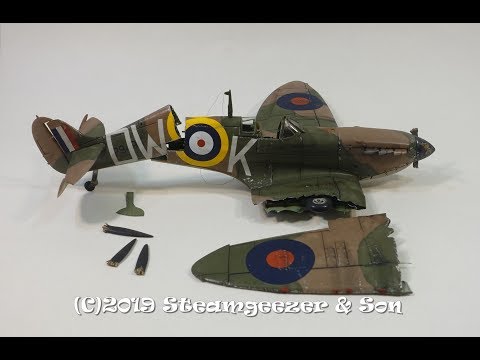 Building the Airfix 1/72 scale Spitfire Mk.1a, and then wrecking it