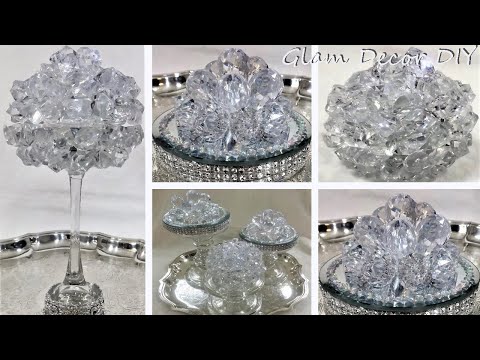 Dollar Tree DIY Glam Lighted Crystal Orb DIY Glam Mirror Room Decor