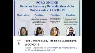 Foro Derechos Sexuales y Reproductivos de las Mujeres ante el COVID-19