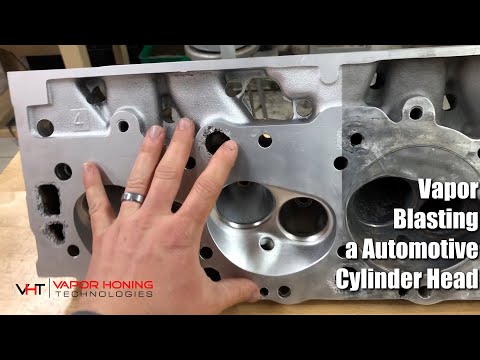 Vapor Blasting a Automotive Cylinder Head - Vapor Honing Technologies