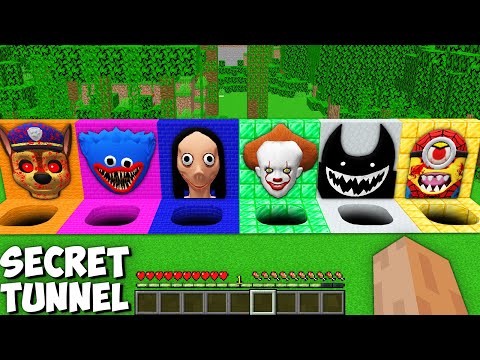 Scooby Craft - Super Secret Random Tunnel in Minecraft Minion huggy wuggy mommy long legs Pow patrul Scooby craft