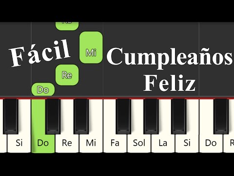 🥳COMO TOCAR  Cumpleaños Feliz en piano 🎂 Tutorial Lento + Notas | Facil | Happy Birthday to You